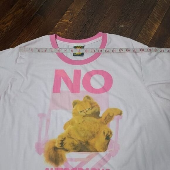 Vintage 90s Garfield Cat Cartoon No Autographs Please Pink Oversized T-shirt - Picture 9 of 11